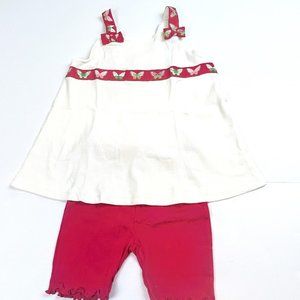 NWT Gymboree Girl Red Bike Short & Butterfly Ribbon A-Line Top Size 3